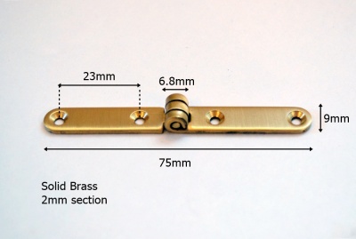Solid Brass Strap Hinges / Writing Slope Hinges (pair)